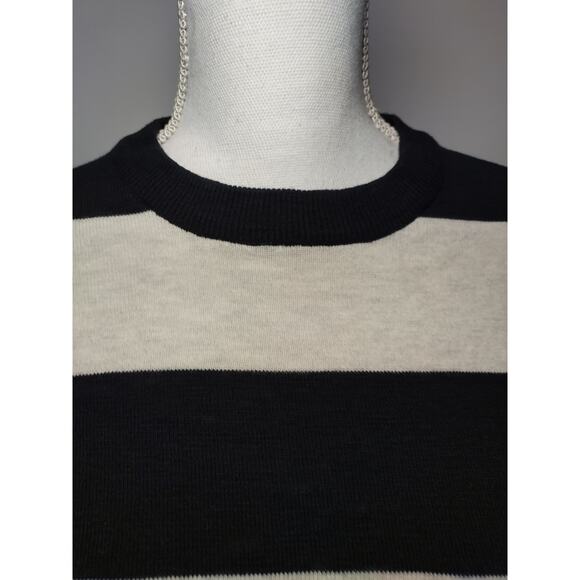 L.O.G.G. X H&M Womens Sweater Long Sleeves Crew Neck Knit Striped Black White S - Picture 2 of 8
